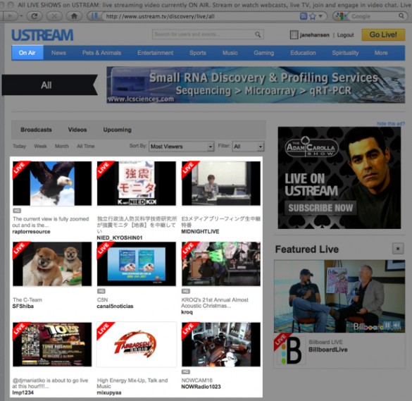 ustream live sport tv free streaming online tv