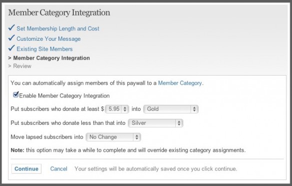Integrate Member Categories With Paid Access 2