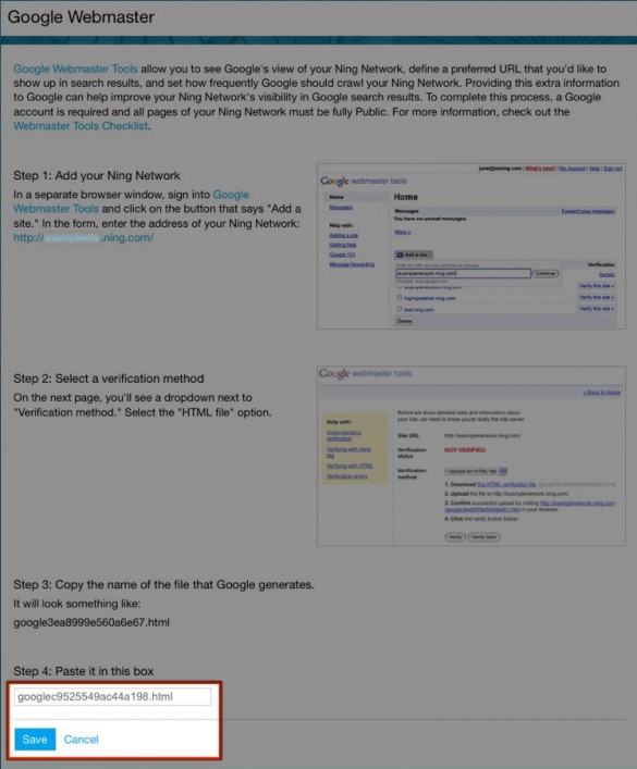 Verify Your Network with Google Webmaster Tools 5