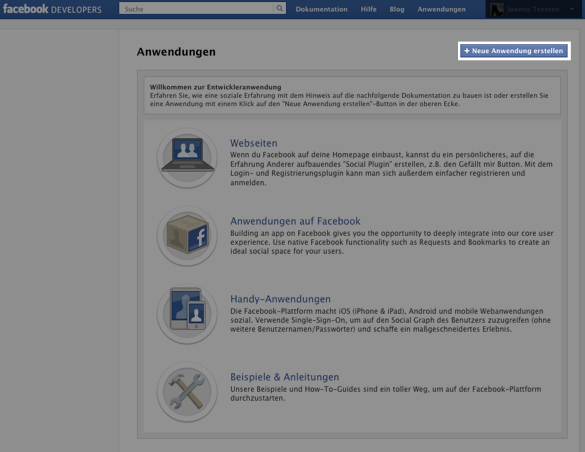 Erstellen Sie eine Facebook-App 3