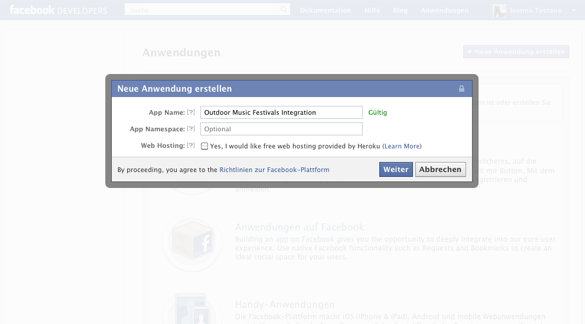 Erstellen Sie eine Facebook-App 4
