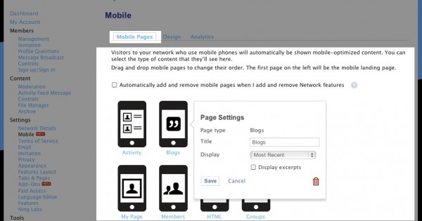 Mobile Pages Manage the Mobile Interface 1