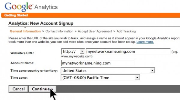 how to setup google analytics account for website