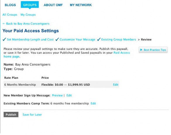 Charge for Group Membership With Paid Access 9