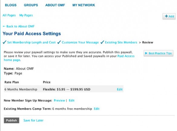 Charge for Pages with Paid Access 7