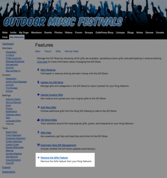 Remove the Gifts Feature