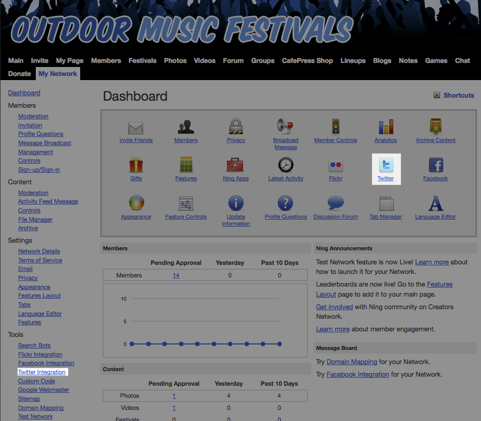 Twitter Integration on Your Network 1