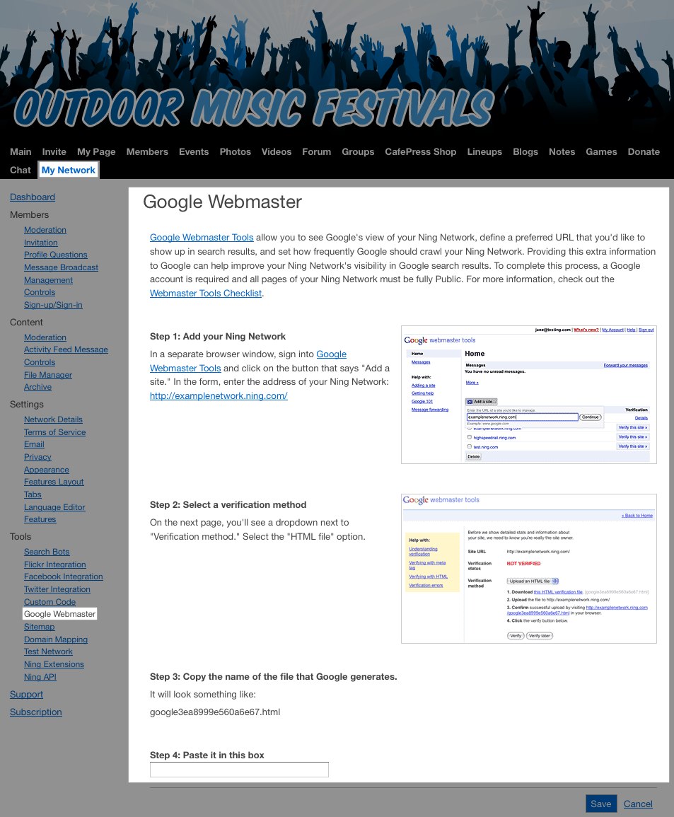Verify Your Network with Google Webmaster Tools 1